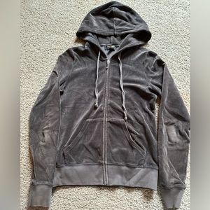 Juicy Couture grey velour zip hoodie.